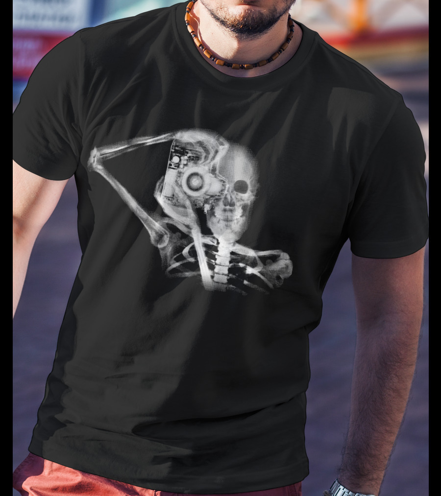 Photography X Ray Skeleton Holding Camera T-Shirt