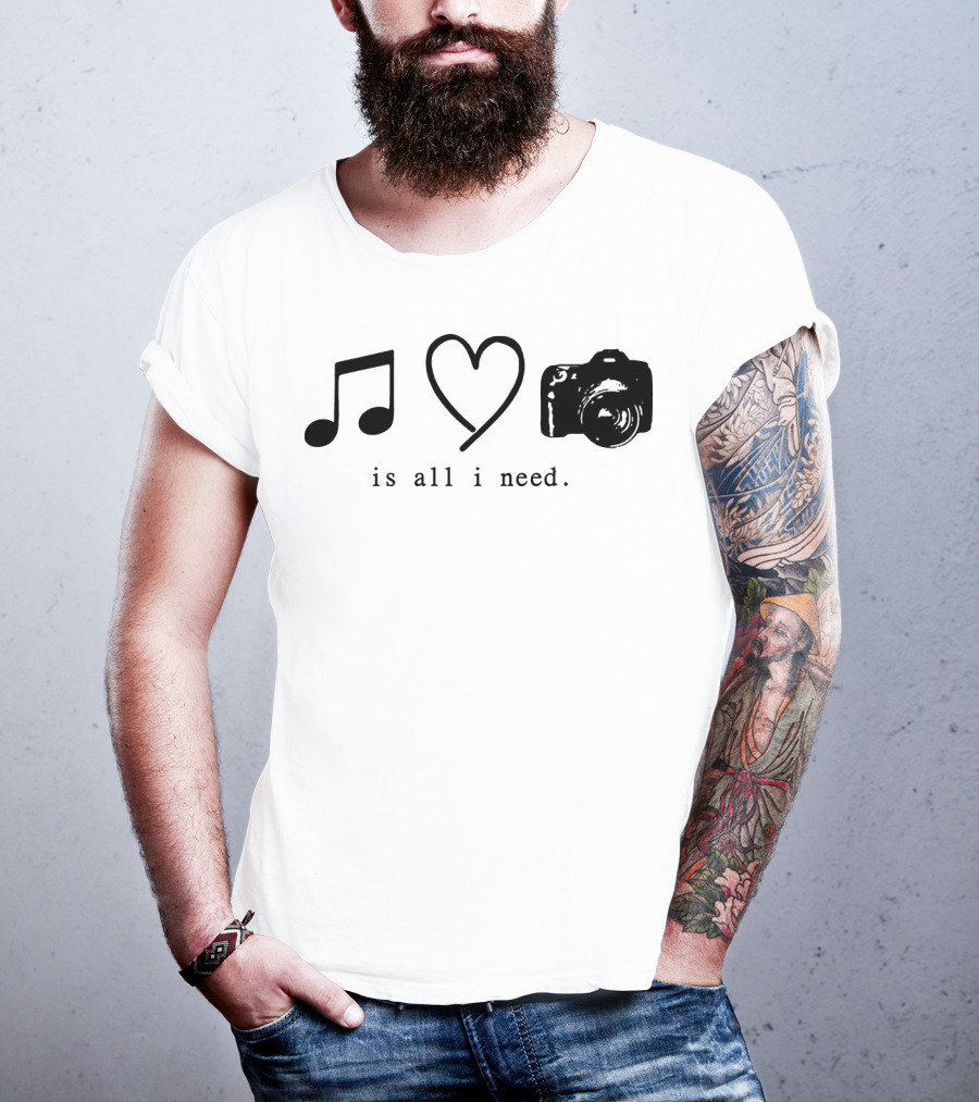 Music Love Camera Is All I Need T-Shirt