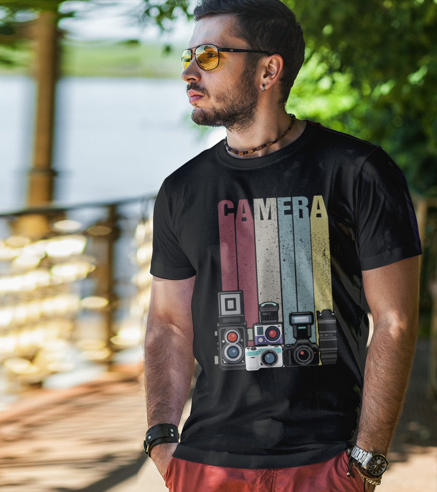 Camera Vintage Photography Equipment Retro Style Valentine's Day Gift T-Shirt