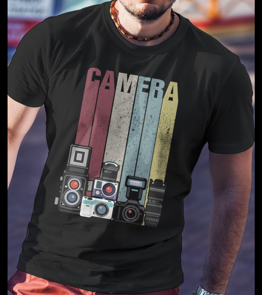 Camera Vintage Photography Equipment Retro Style Valentine's Day Gift T-Shirt