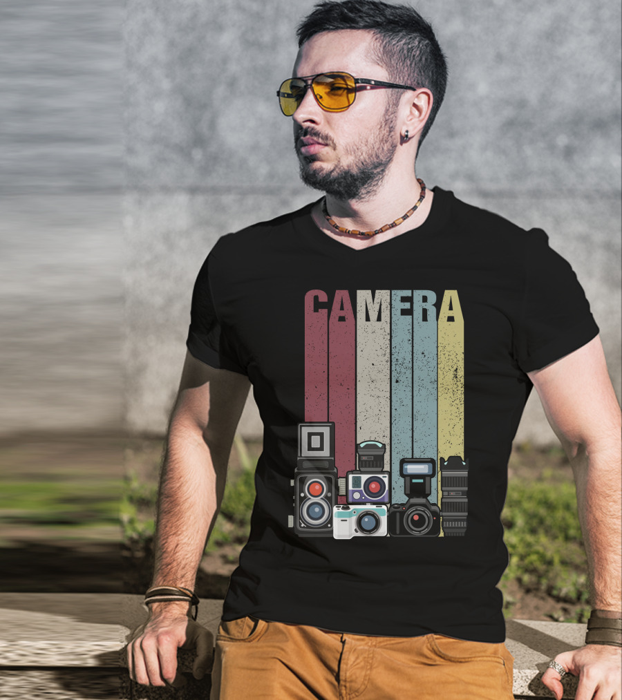 Camera Vintage Photography Equipment Retro Style Valentine's Day Gift T-Shirt