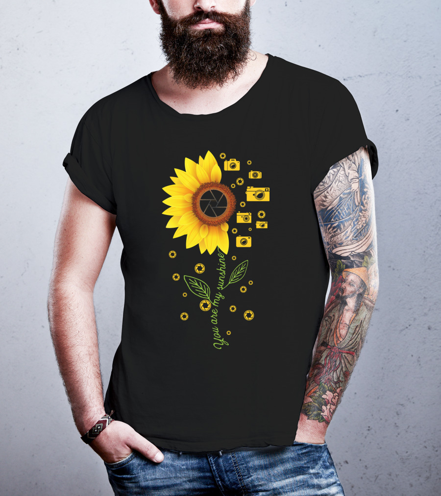 You Are My Sunshine Sunflower Camera Icons T-Shirt