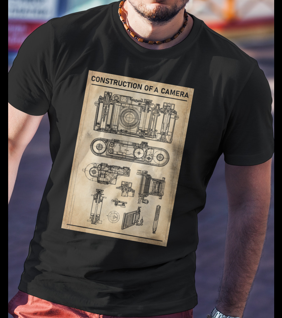 Construction Of A Camera Blueprint Diagram T-Shirt
