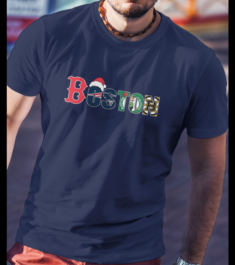 Boston Red Sox Patriots Celtics Bruins Christmas T-Shirt