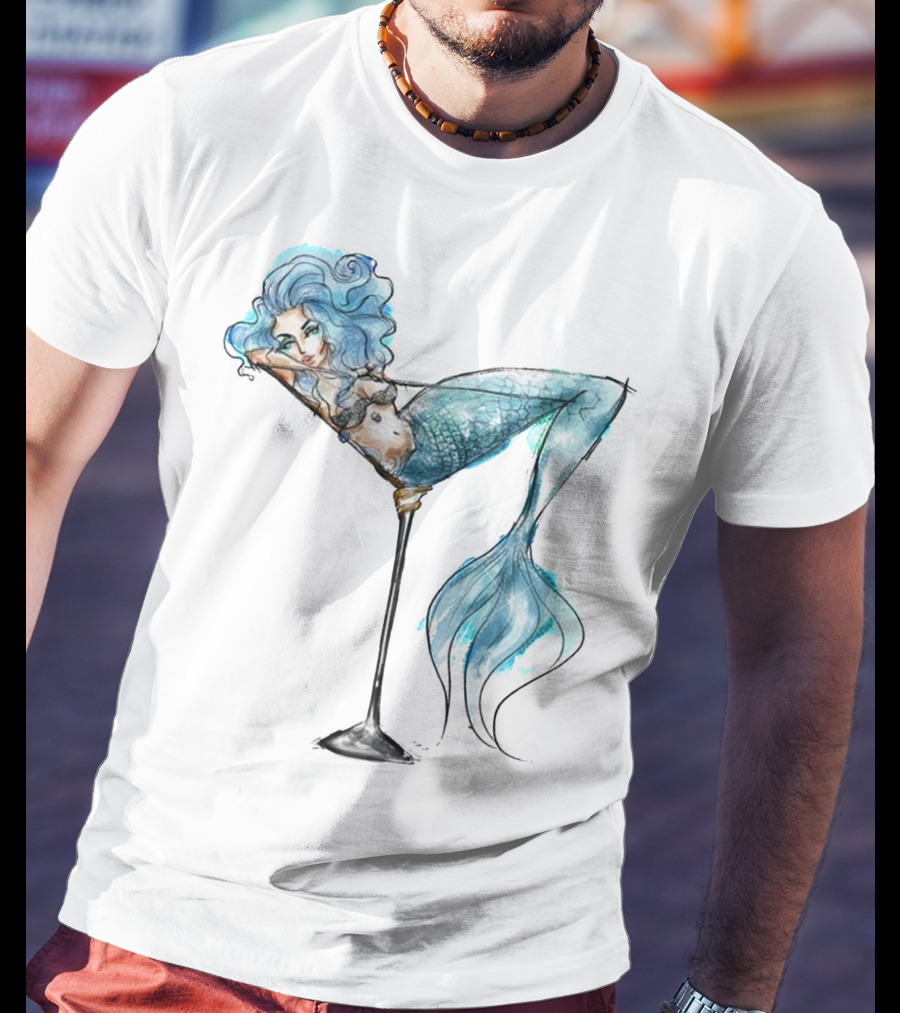 Mermaid Relaxing IN Cocktail Glass T-Shirt
