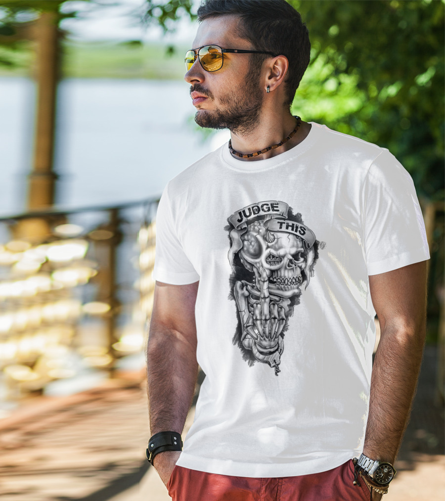 Skull Judge This Skeleton Middle Finger T-Shirt