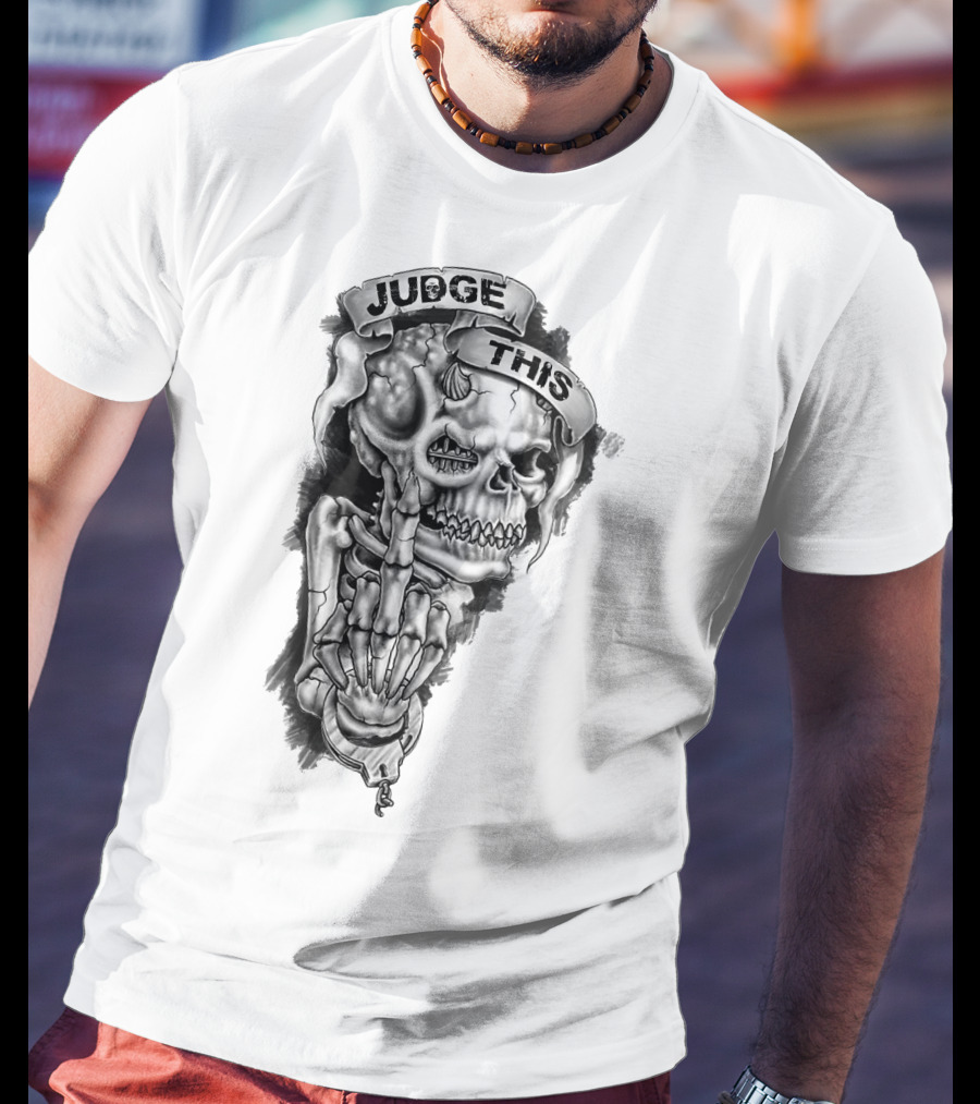 Skull Judge This Skeleton Middle Finger T-Shirt
