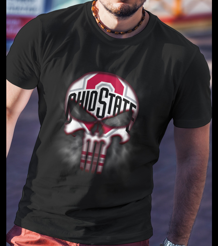 Ohio State Buckeyes Punisher Skull T-Shirt
