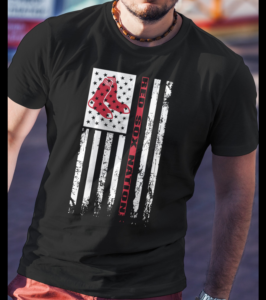 Red Sox Nation Boston Red Sox Stars And Stripes Flag T-Shirt