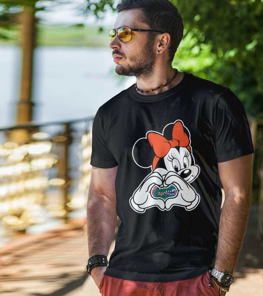 Florida Gators Minnie Mouse Heart Hands T-Shirt