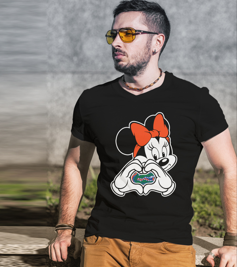 Florida Gators Minnie Mouse Heart Hands T-Shirt