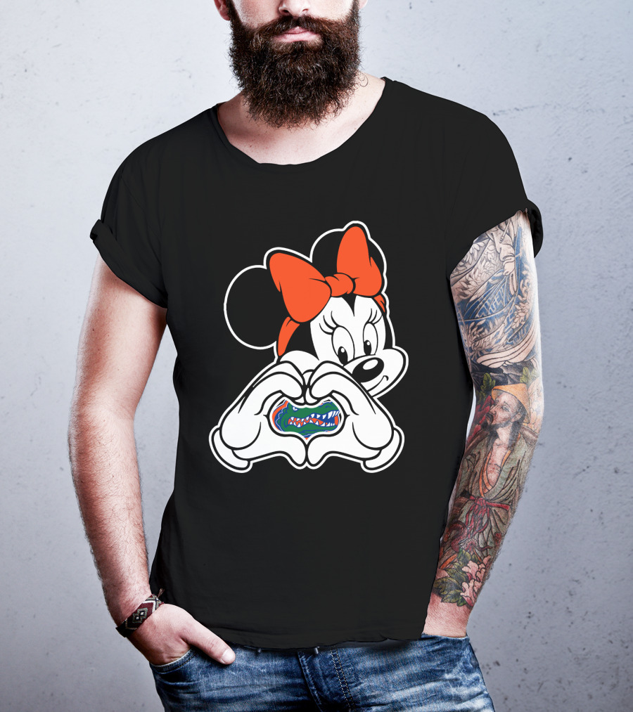 Florida Gators Minnie Mouse Heart Hands T-Shirt