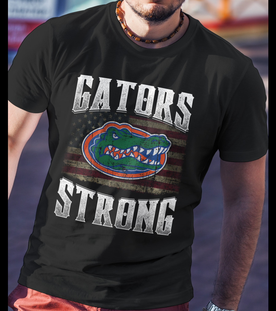 Gators Strong American Flag Florida Gators T-Shirt