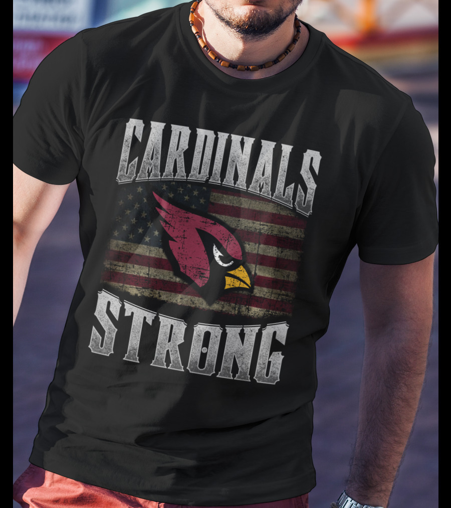 Cardinals Strong American Flag Fan Spirit T-Shirt