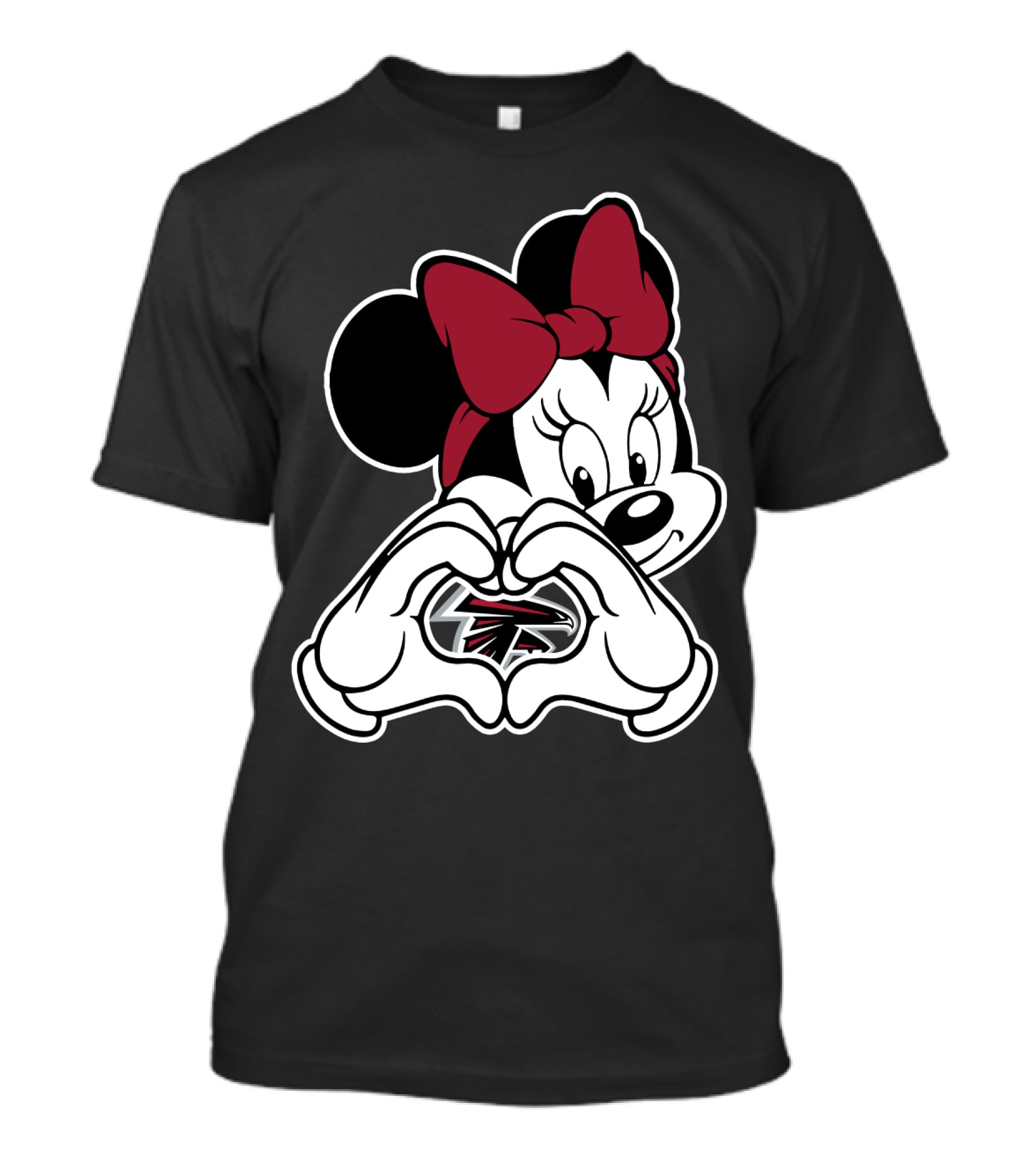 Minnie Mouse Atlanta Falcons Heart Hands T-Shirt
