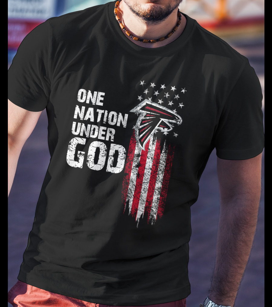One Nation Under God Atlanta Falcons Flag And Stars T-Shirt
