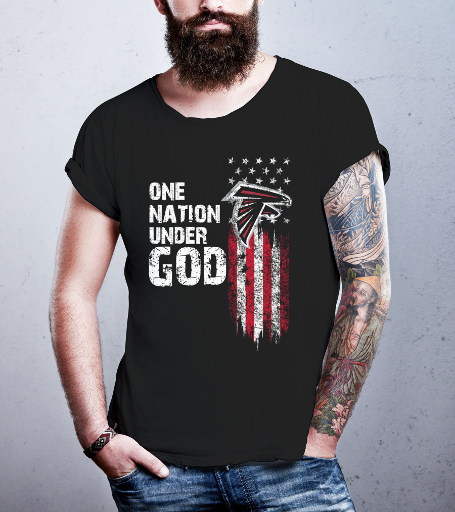 One Nation Under God Atlanta Falcons Flag And Stars T-Shirt