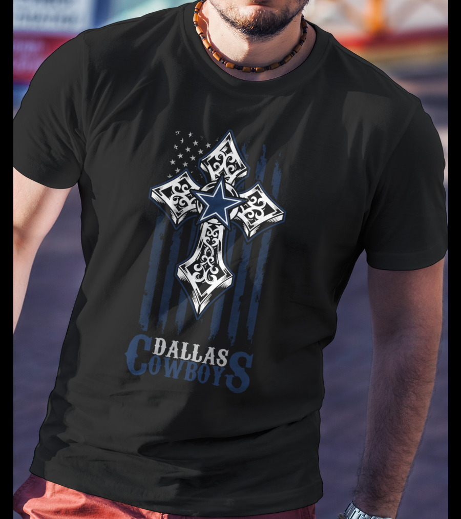 Dallas Cowboys Cross Star American Flag T-Shirt
