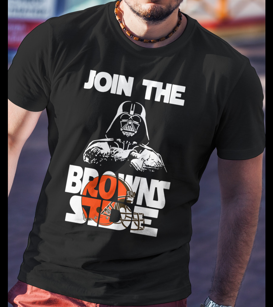 Join The Browns Side Cleveland Browns Darth Vader Helmet T-Shirt