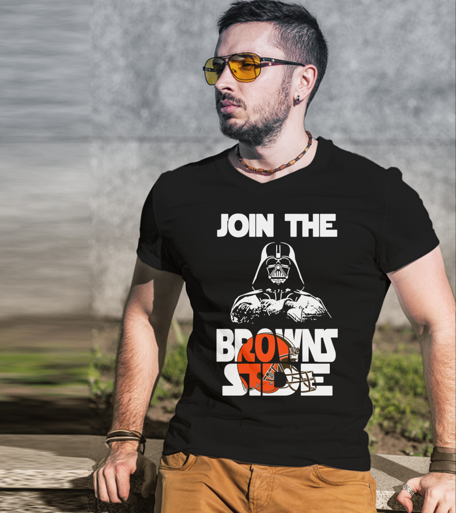 Join The Browns Side Cleveland Browns Darth Vader Helmet T-Shirt