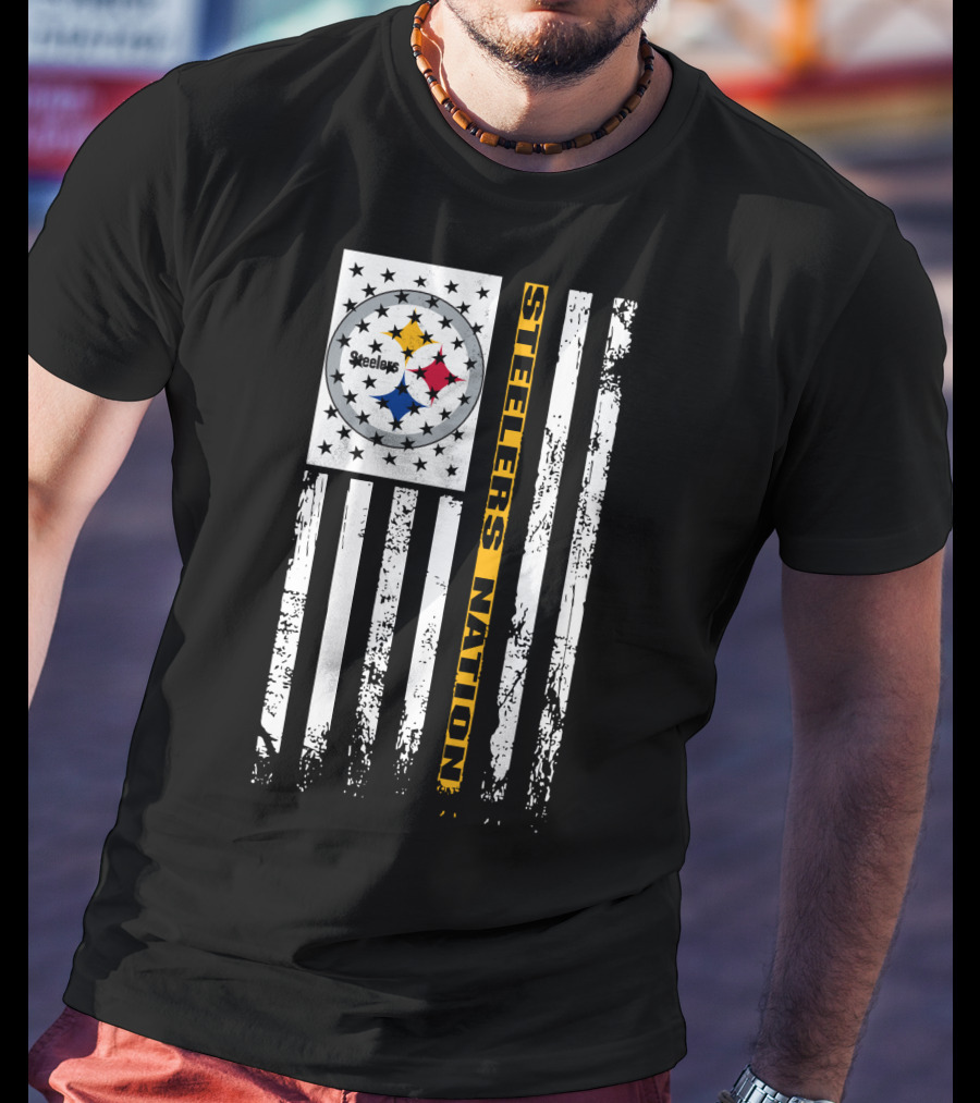 Steelers Nation Pittsburgh Steelers Logo Flag T-Shirt
