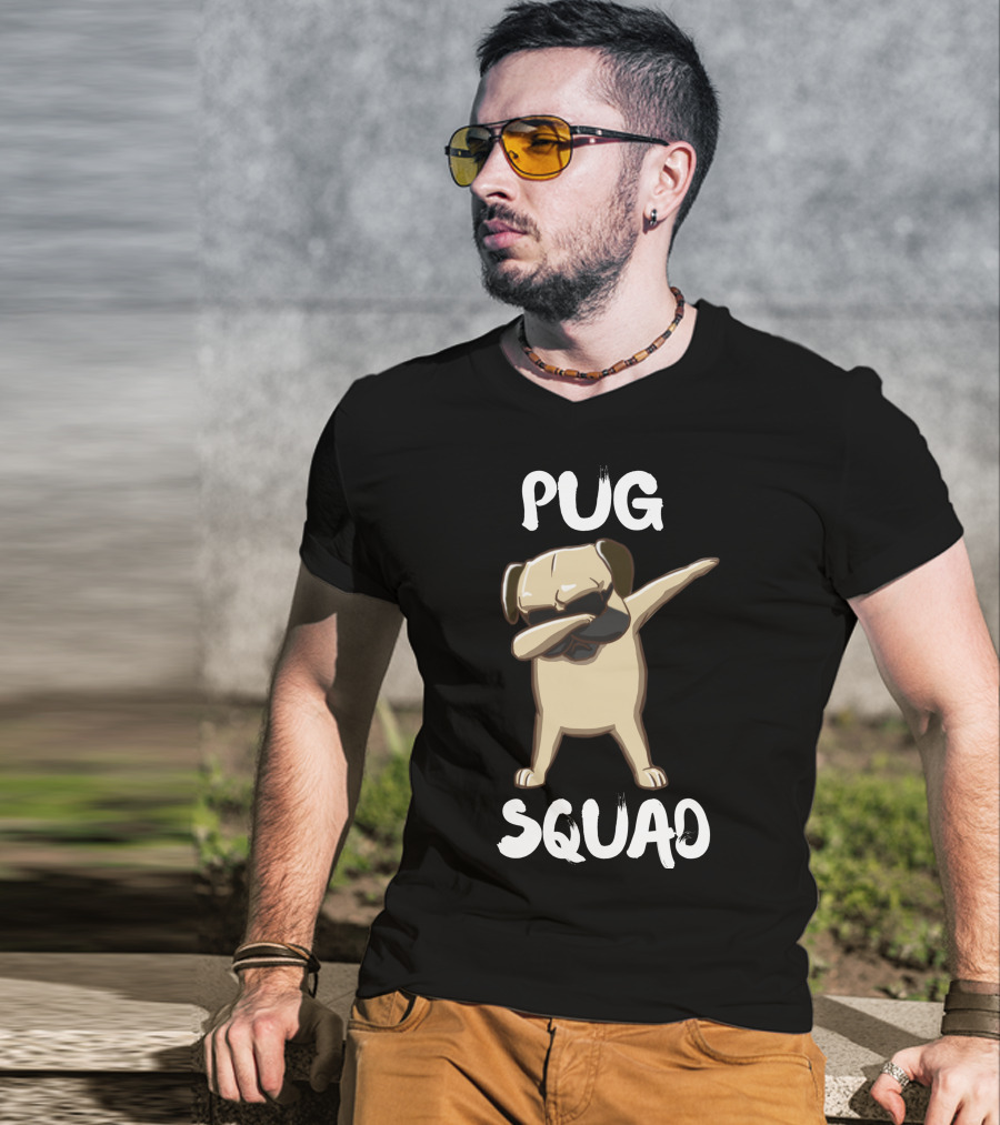 Pug Squad Dabbing Funny Pug T-Shirt