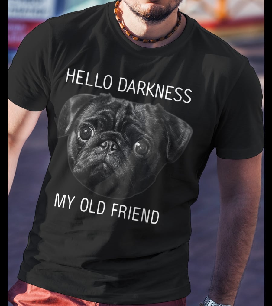 Hello Darkness My Old Friend Christmas Pug T-Shirt