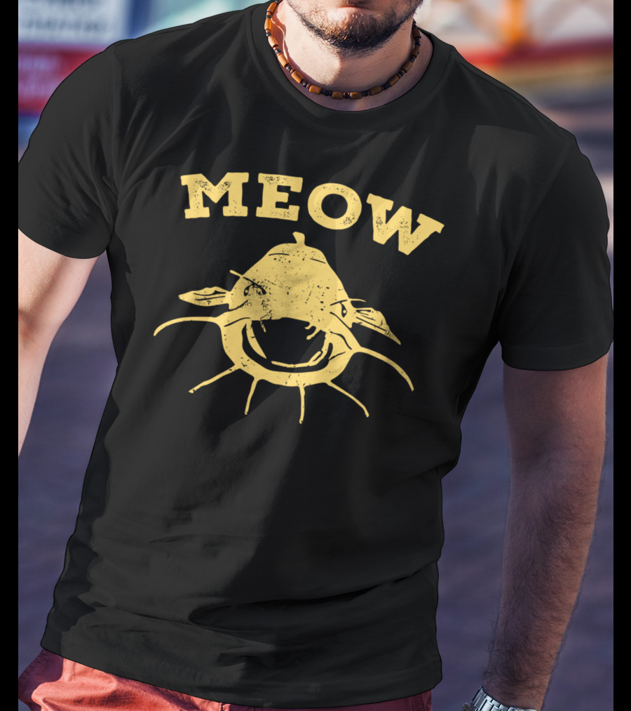 Meow Catfish Fishing Fisherman T-Shirt