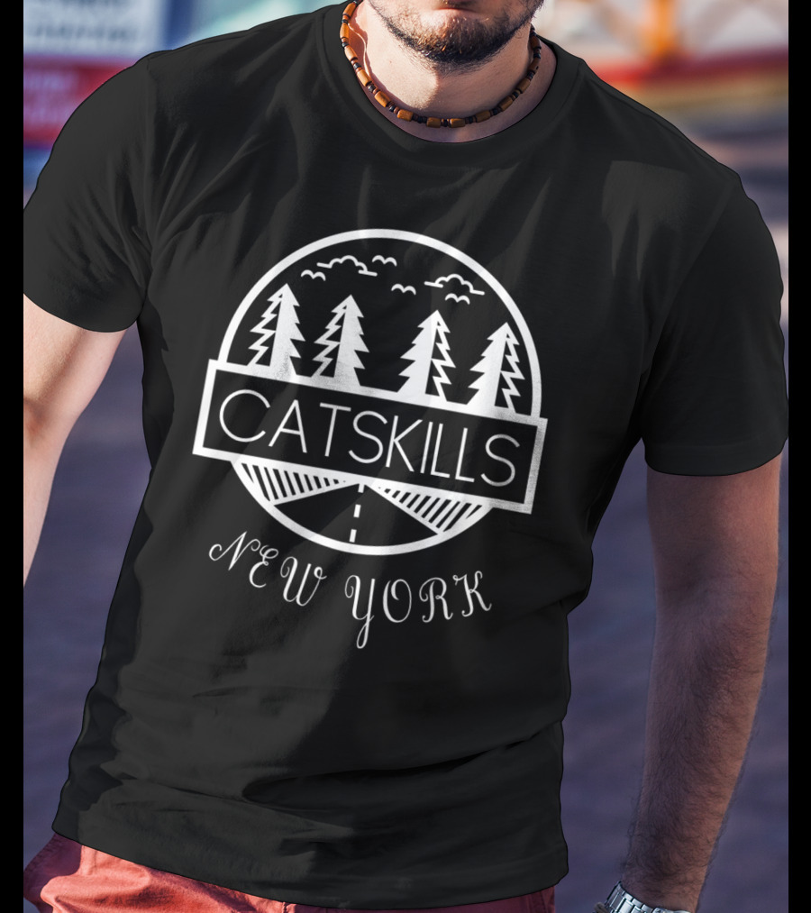 Catskills New York NY Travel Camping Fishing Adventure T-Shirt