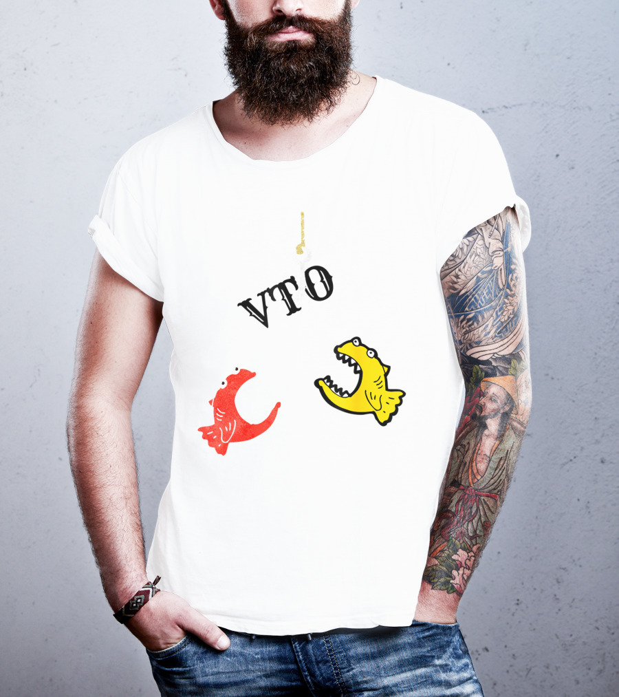 VTO Fishing Hook With Red And Yellow Fish T-Shirt