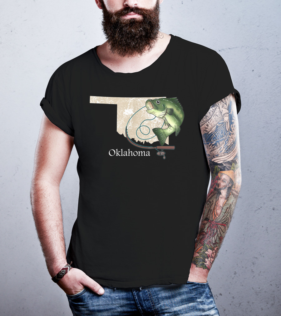 Oklahoma Fishing Fisherman Funny Fish Gear T-Shirt