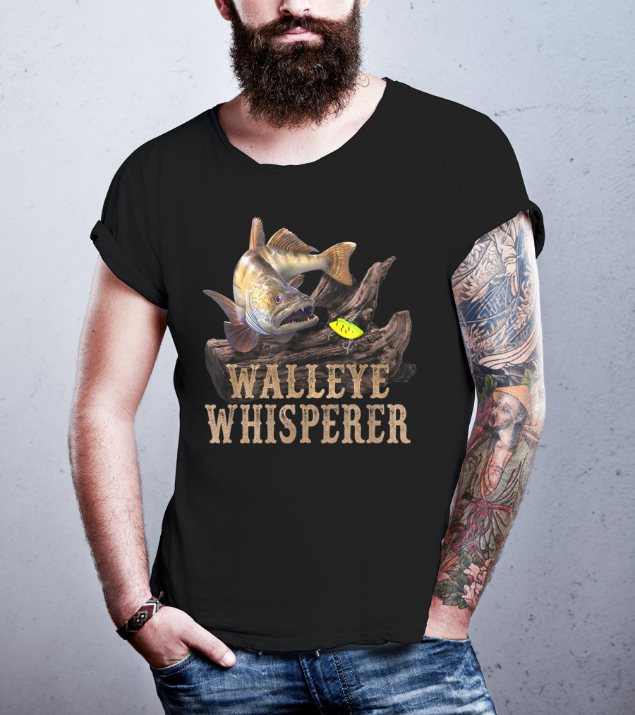 Walleye Whisperer Large Walleye With Fishing Lure T-Shirt