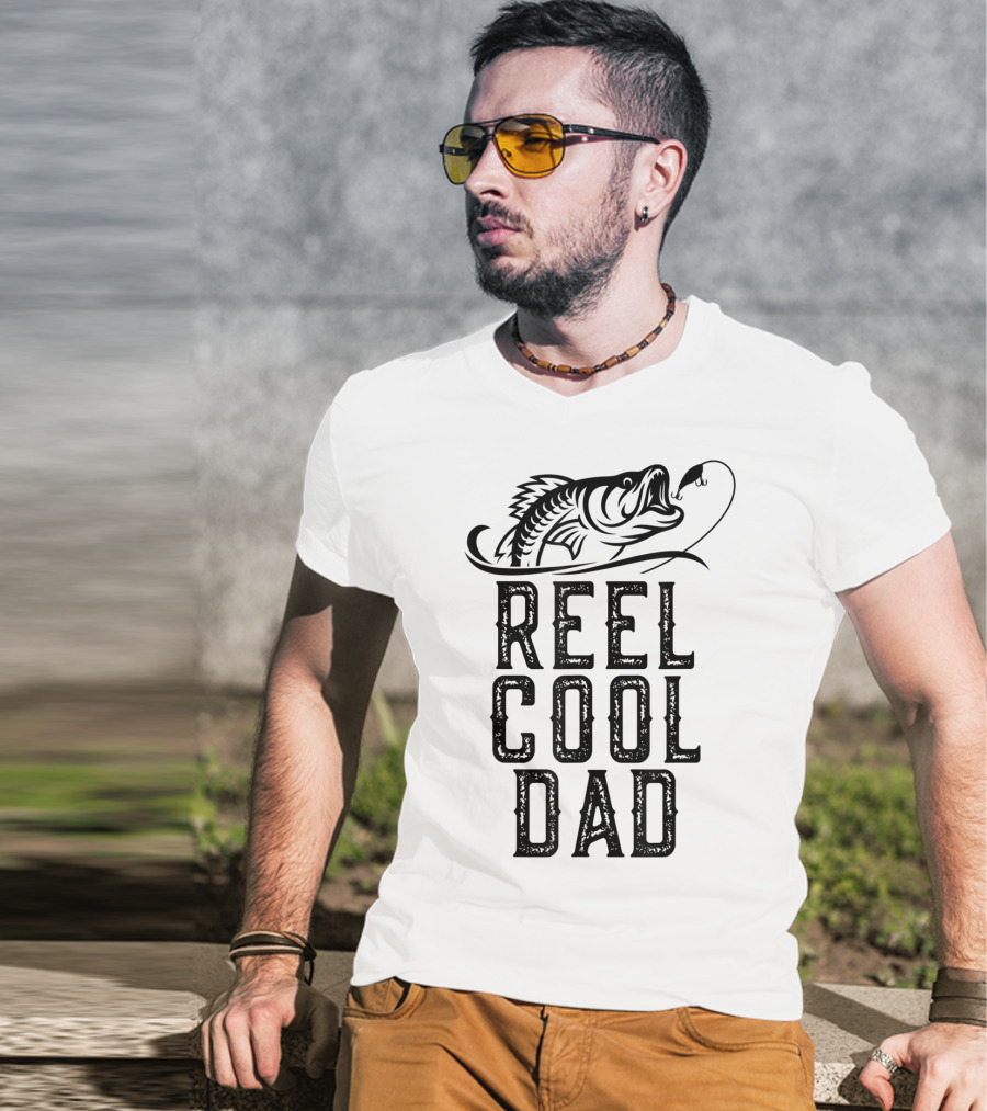 Reel Cool Dad Fishing Fish Hook T-Shirt
