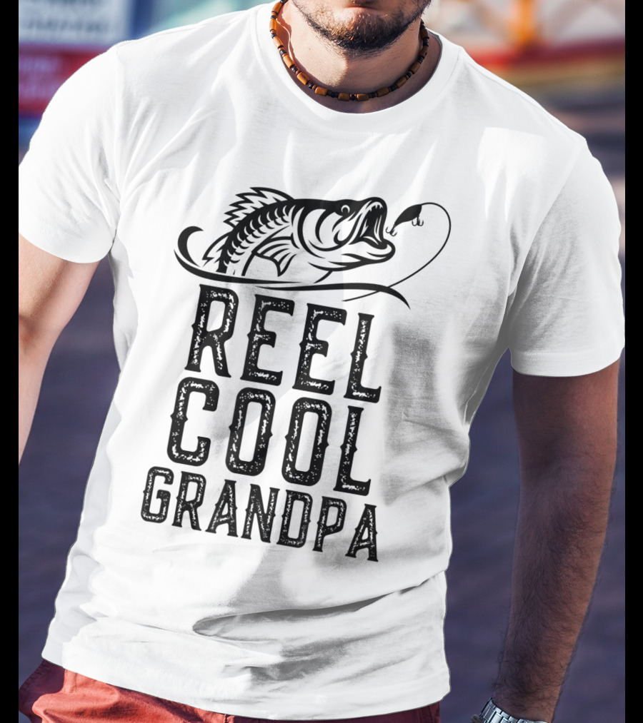 Reel Cool Grandpa Fishing Hook Bass T-Shirt