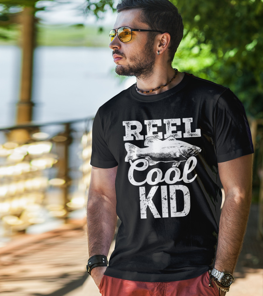 Reel Cool Kid Fishing Outdoor Angler T-Shirt