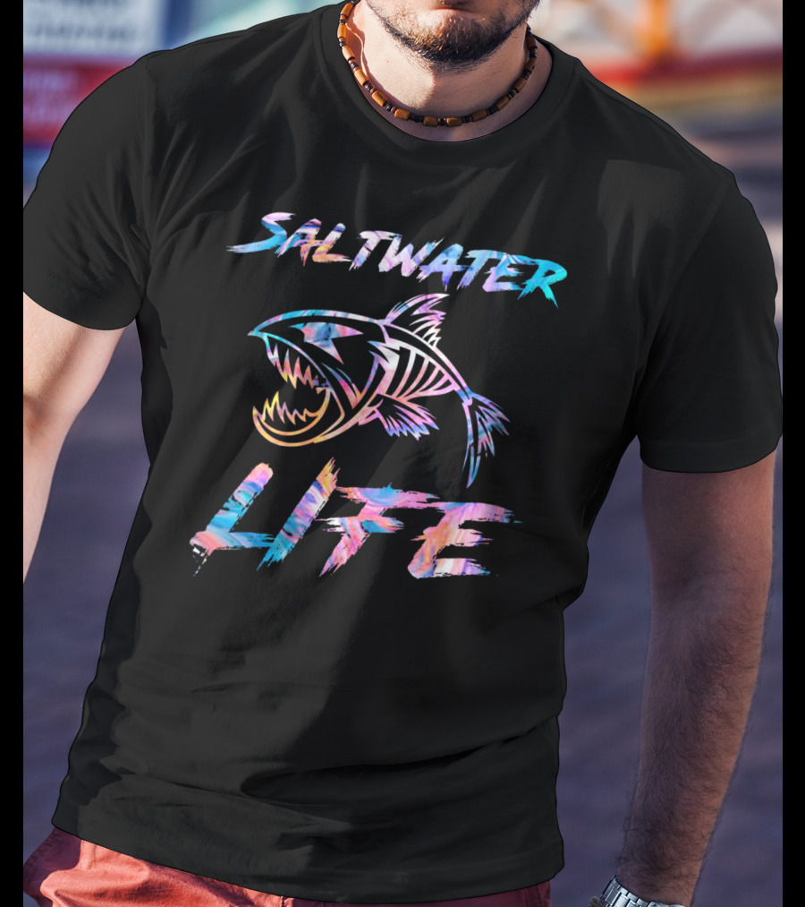 SALTWATER LIFE Colorful Fish T-Shirt