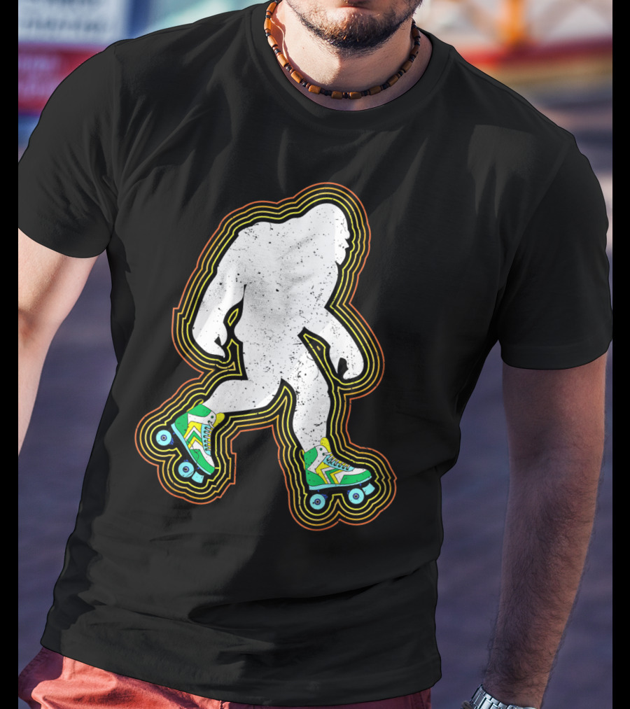 Bigfoot Roller Skates Sasquatch Vintage Style Retro Skating Vibe T-Shirt