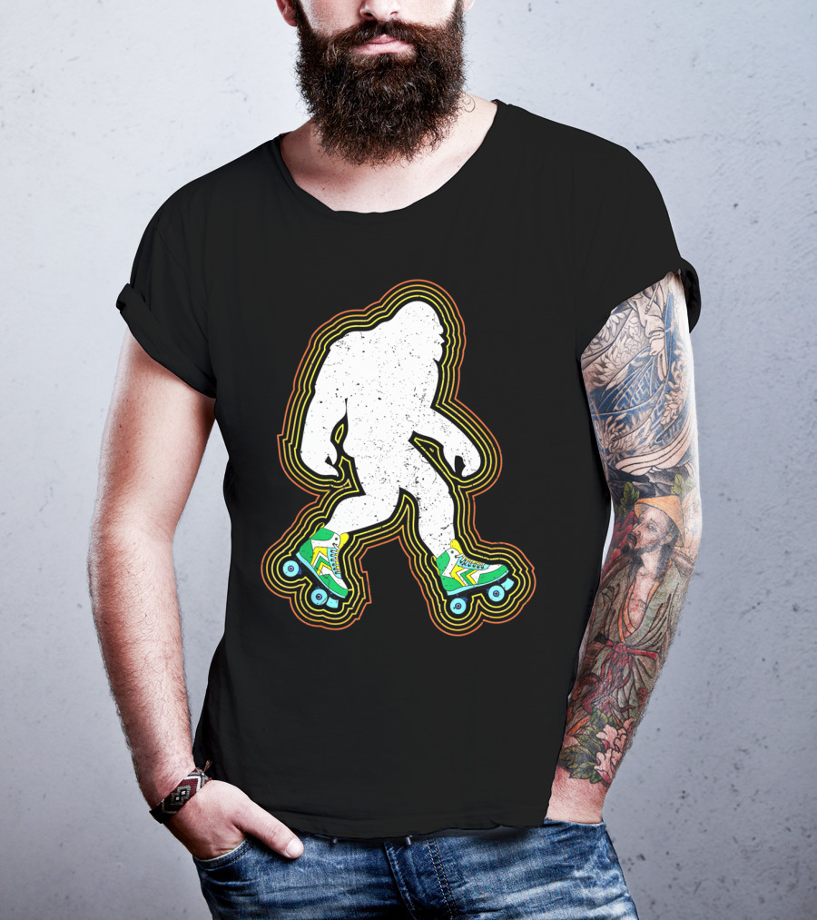 Bigfoot Roller Skates Sasquatch Vintage Style Retro Skating Vibe T-Shirt