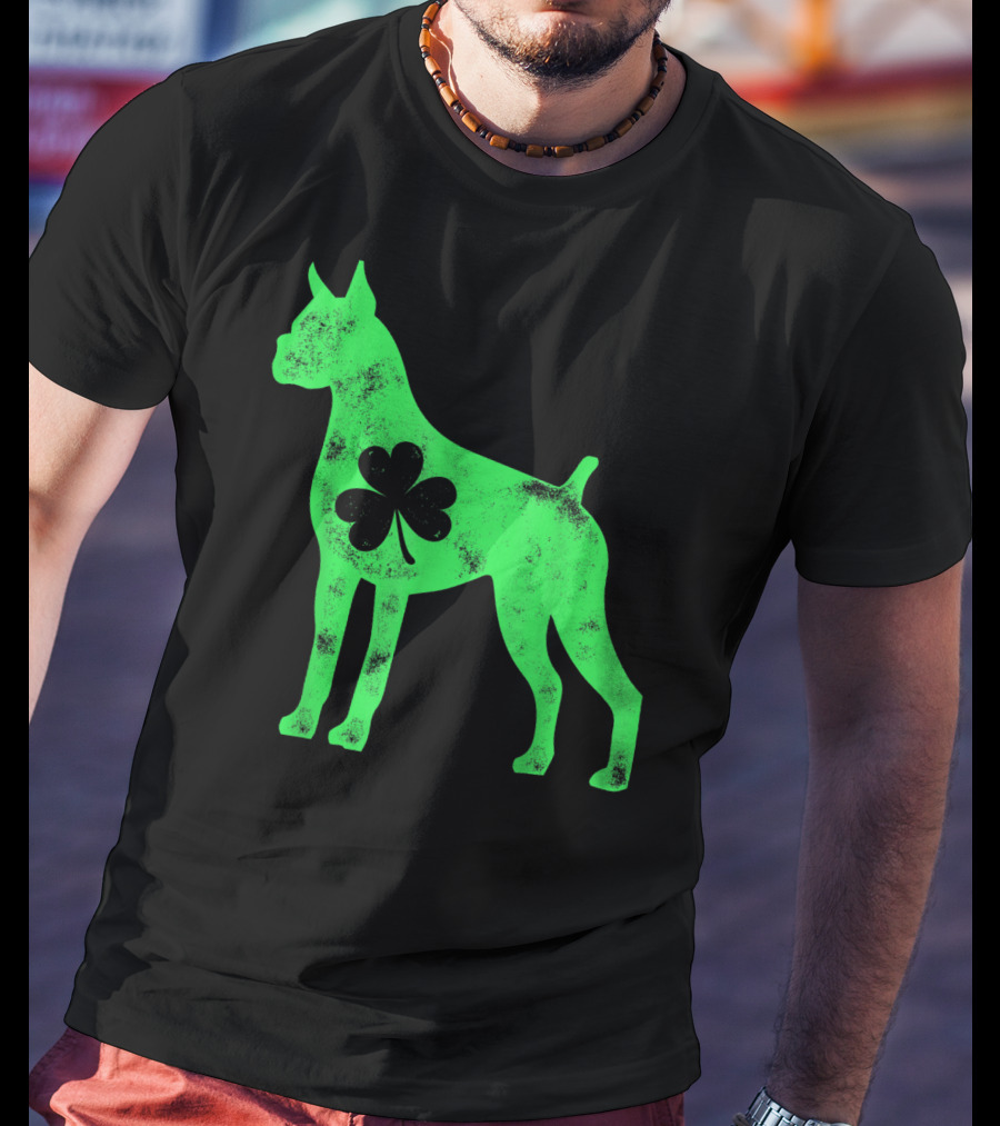 Boxer Dog Shamrock St Patricks Day Lover T-Shirt