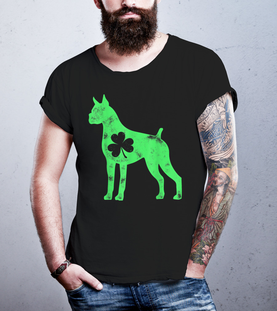 Boxer Dog Shamrock St Patricks Day Lover T-Shirt