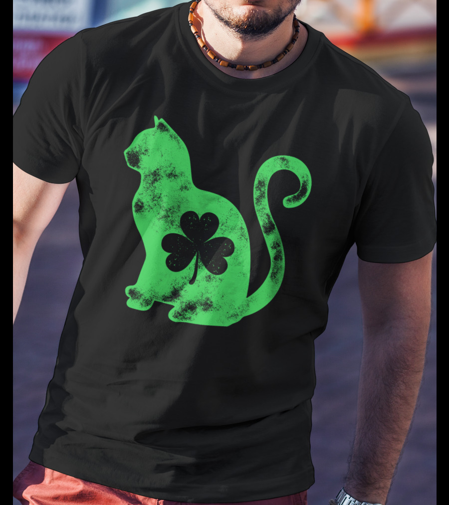 Cat Shamrock St Patricks Day Happy Cattys Women T-Shirt