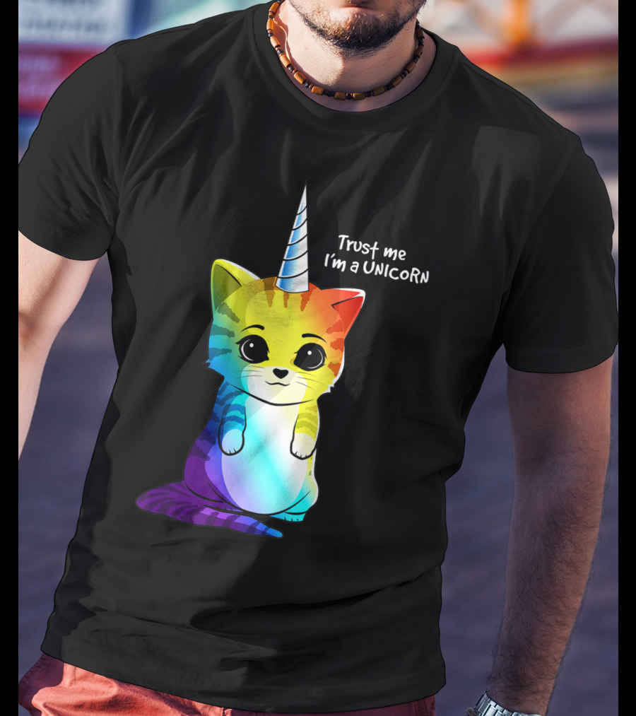 Trust Me I'm A Caticorn Unicorn Cat Kittycorn Girls Women Rainbow T-Shirt