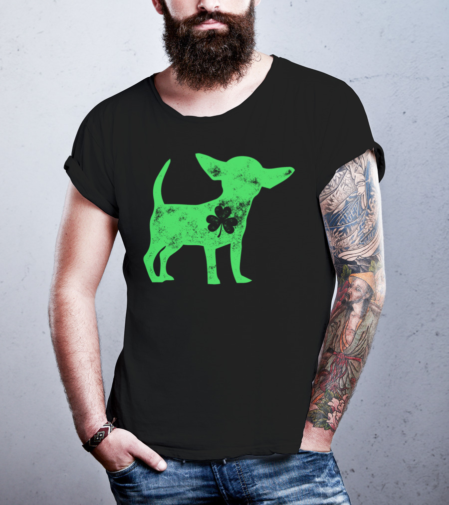 Chihuahua St Patricks Day Dog Lover Shamrock Iconic Green T-Shirt