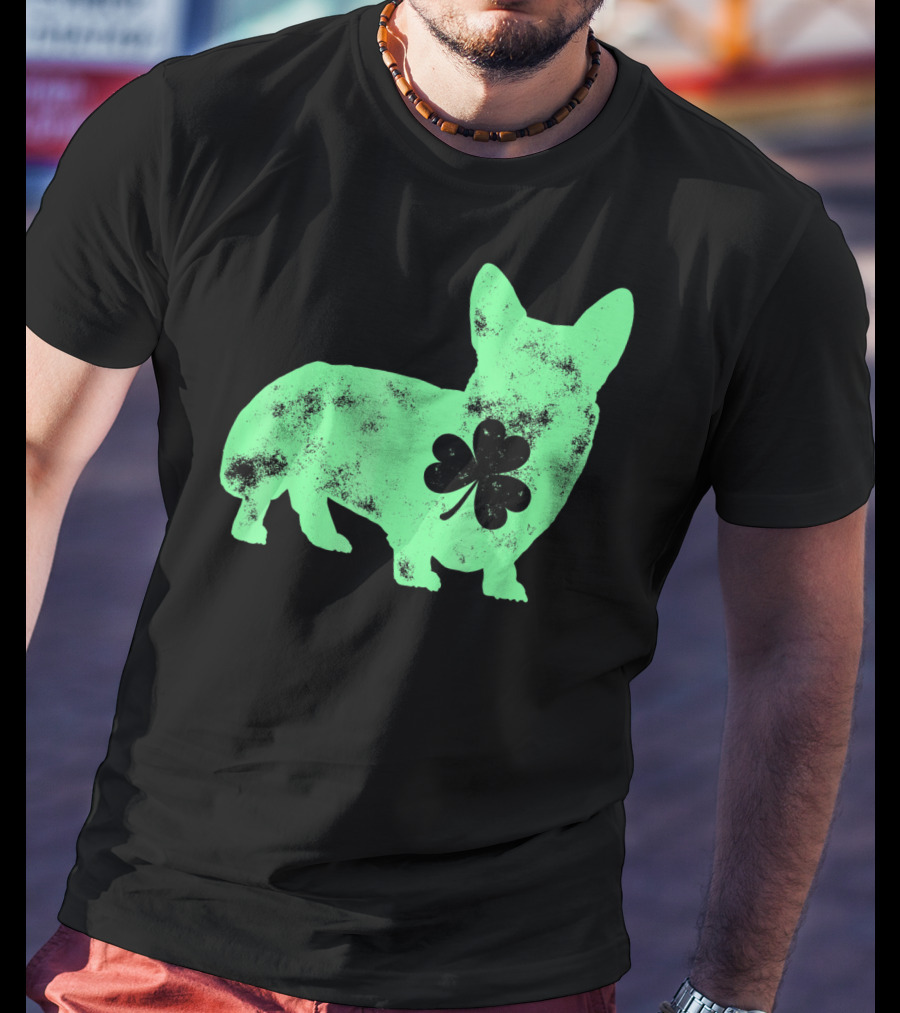 Corgi Shamrock Dog Lover St Patricks Day T-Shirt