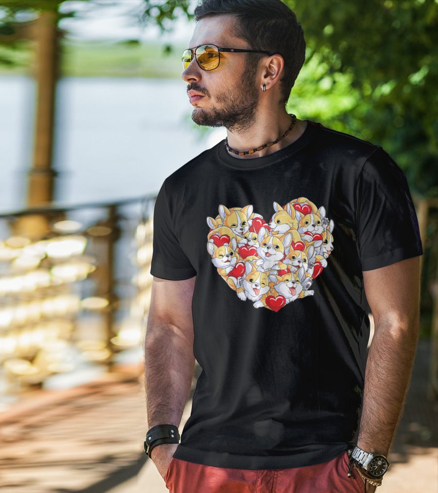 Valentines Day Corgi Heart Dog Lover Boys Love T-Shirt
