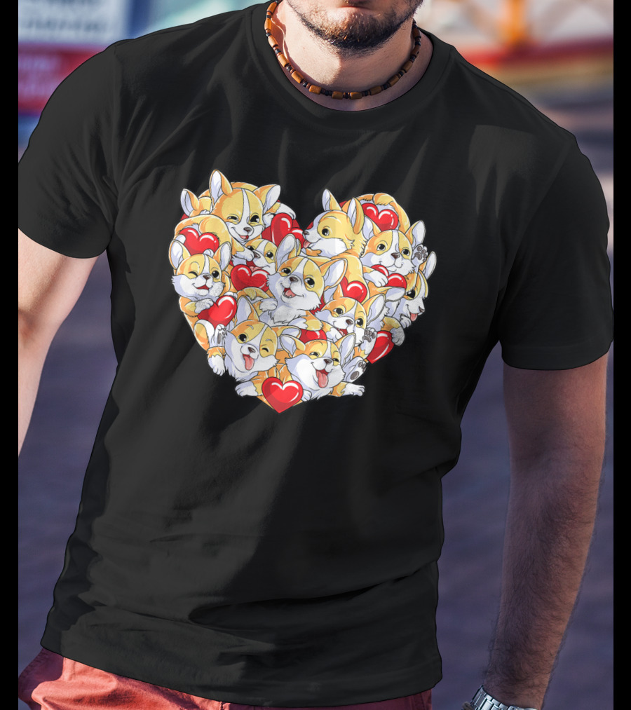 Valentines Day Corgi Heart Dog Lover Boys Love T-Shirt