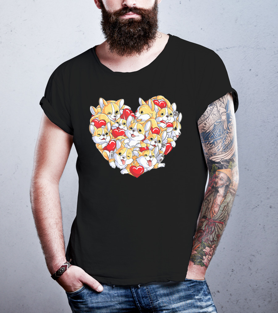 Valentines Day Corgi Heart Dog Lover Boys Love T-Shirt