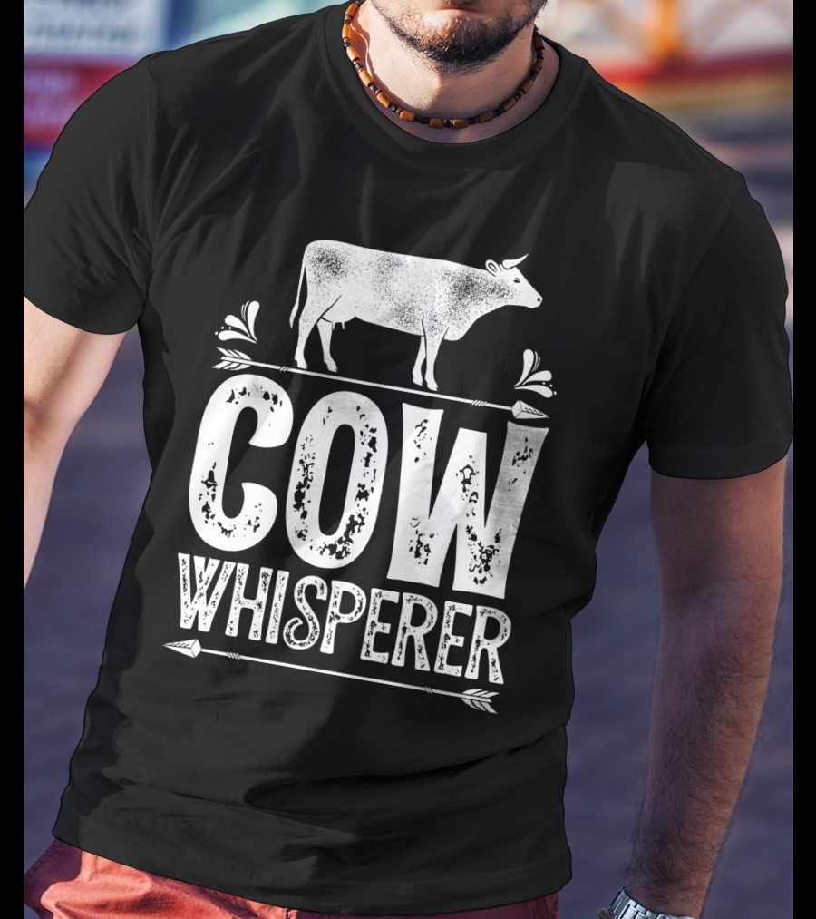 Cow Whisperer Cows Farm Funny Farmer Farming T-Shirt