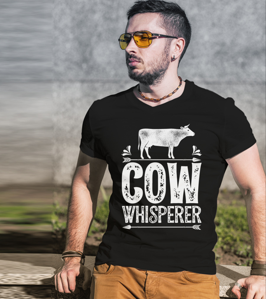 Cow Whisperer Cows Farm Funny Farmer Farming T-Shirt