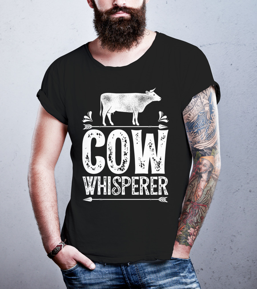 Cow Whisperer Cows Farm Funny Farmer Farming T-Shirt